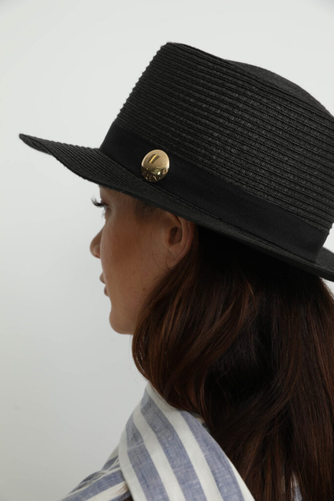 Straw Bucket Hat – Turgi Black Straw Bucket Hat21464