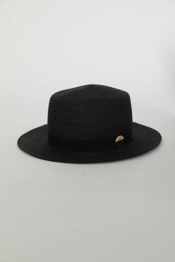 Straw Bucket Hat – Turgi Black Straw Bucket Hat21465
