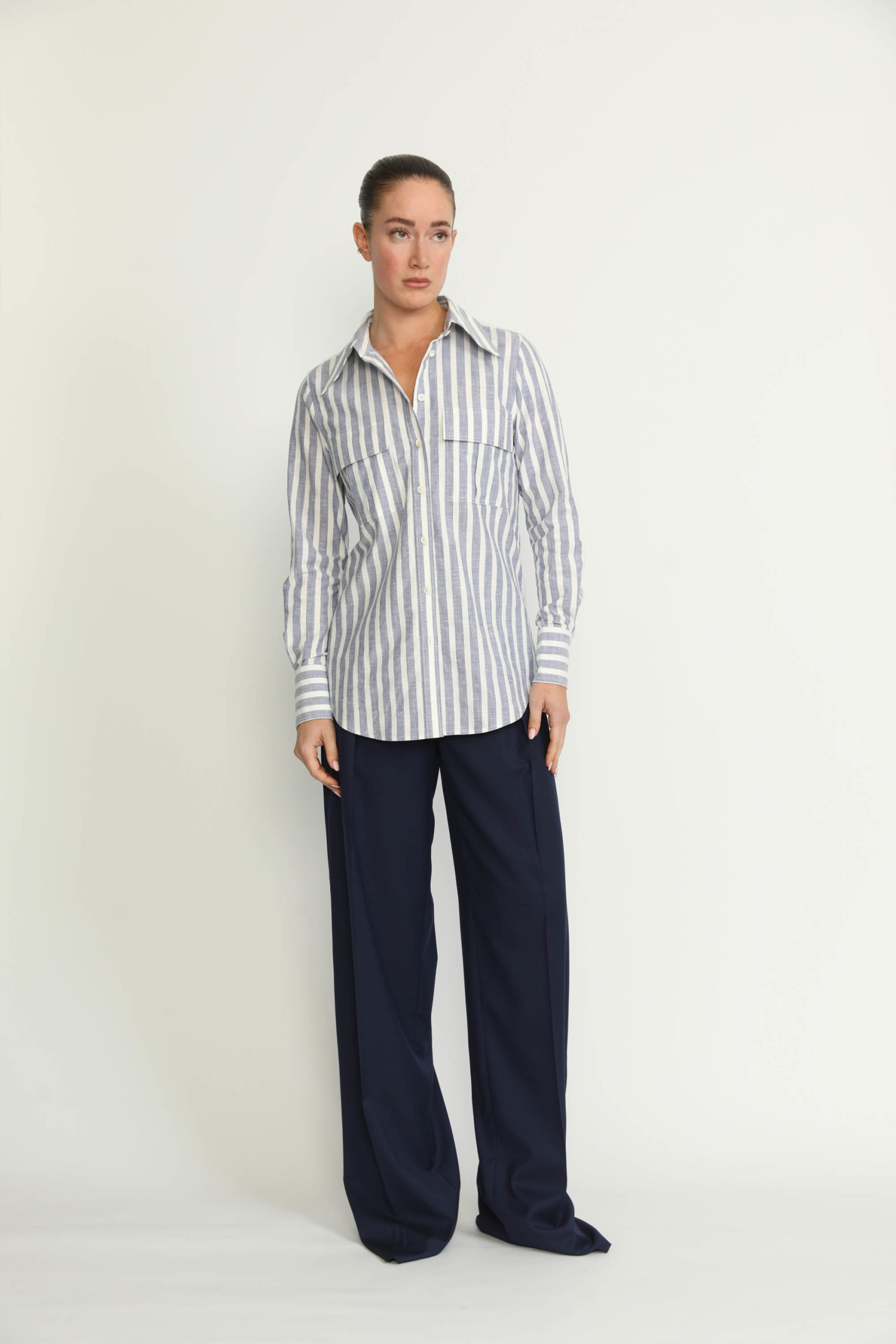 Metz Shirt – Metz Blue & White Striped Shirt0