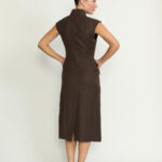 Lausanne Dress – Lausanne Tailored Brown Herringbone Midi Dress21277