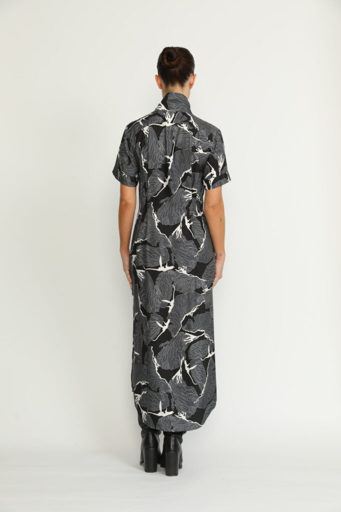 Port Dress – Port Relaxed Maxi Dress in Black Petal Print21425