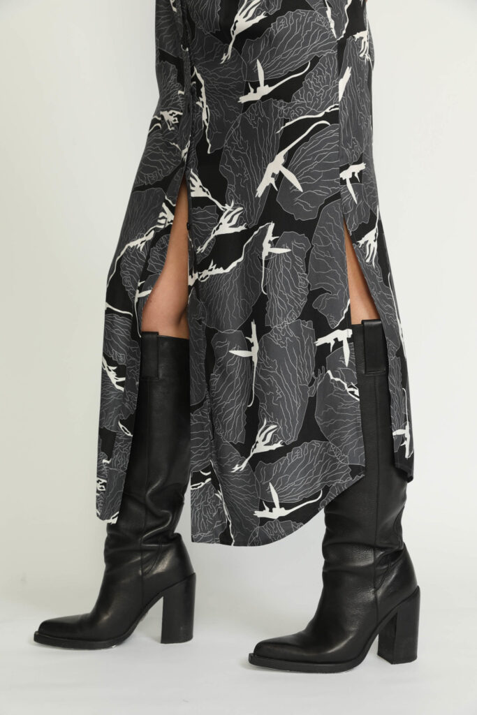 Port Dress – Port Relaxed Maxi Dress in Black Petal Print21427
