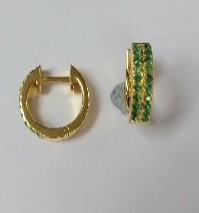 Emerald 925 Silver Earrings –0