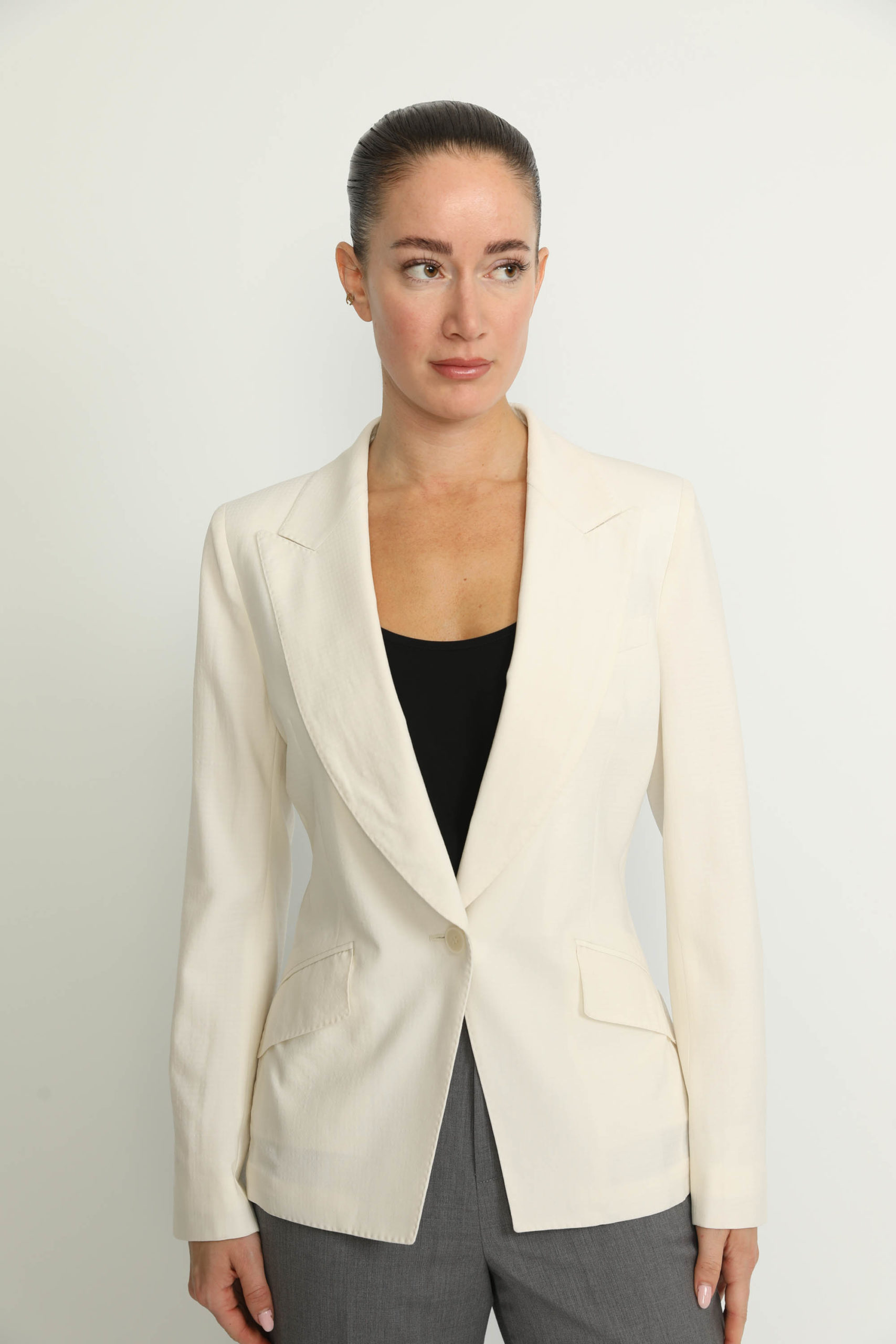 Balerna Jacket – Balerna White Seersucker Check Fitted Jacket