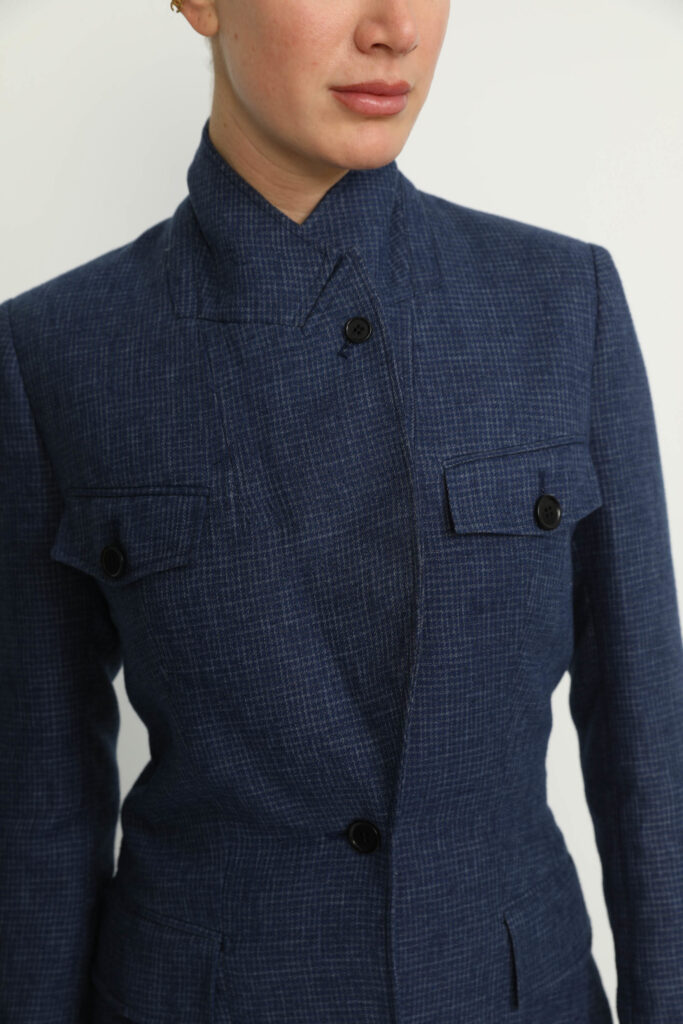 Cologny Jacket – Cologny Denim Blue Check Casual Jacket21240