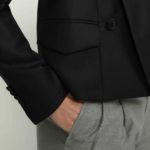 Grenoble Jacket – Grenoble Plain Black Double Breasted Short Jacket26667