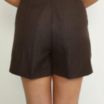 Biel Shorts – Biel High Waisted Shorts in Brown Herringbone21202