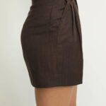 Biel Shorts – Biel High Waisted Shorts in Brown Herringbone21201