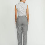 Elvas Trousers – Elvas Fitted Black/White Mini Houndstooth Trousers21955