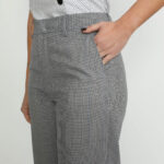 Elvas Trousers – Elvas Fitted Black/White Mini Houndstooth Trousers21956