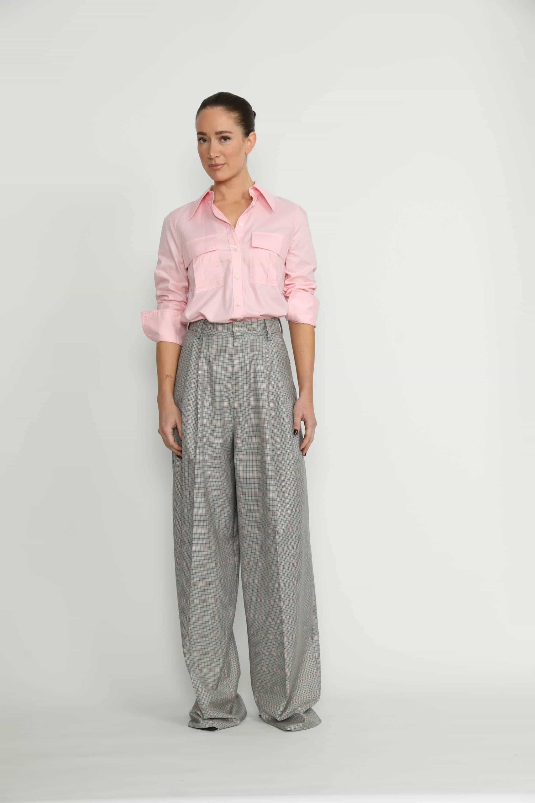 Siena Trousers – Sienna Wide Leg Trousers in Grey Princess Check