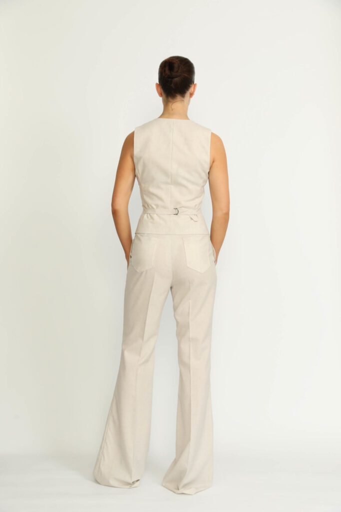 Sursee Trousers – Sursee Bell Bottom Flared Vanilla White Trousers21438