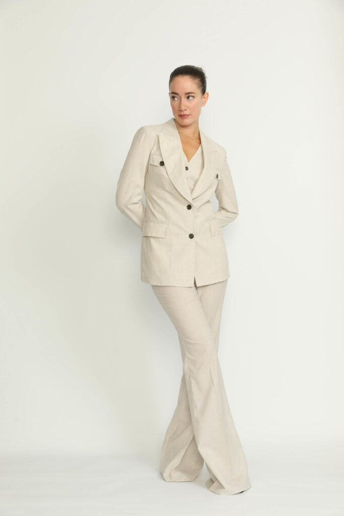 Sursee Trousers – Sursee Bell Bottom Flared Vanilla White Trousers21439