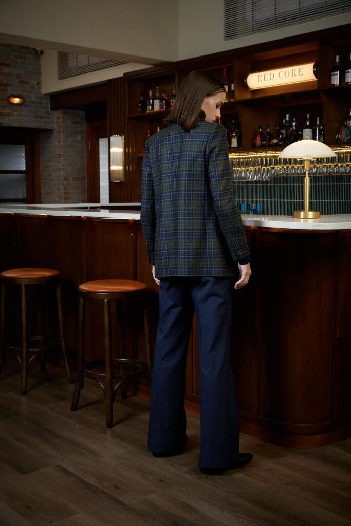 Bordeaux Trouser – Flared trousers in windowpane25318