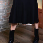 Queluz Skirt – Trumpet midi skirt in black25378