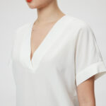 Lecce Blouse – V-neck blouse in white25017