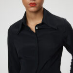 Trento Blouse – Fitted silk blouse in black25120