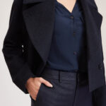 Ashford Coat – Double breasted short jacket in navy blue cashmere blend24910