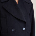 Ashford Coat – Double breasted short jacket in navy blue cashmere blend24909