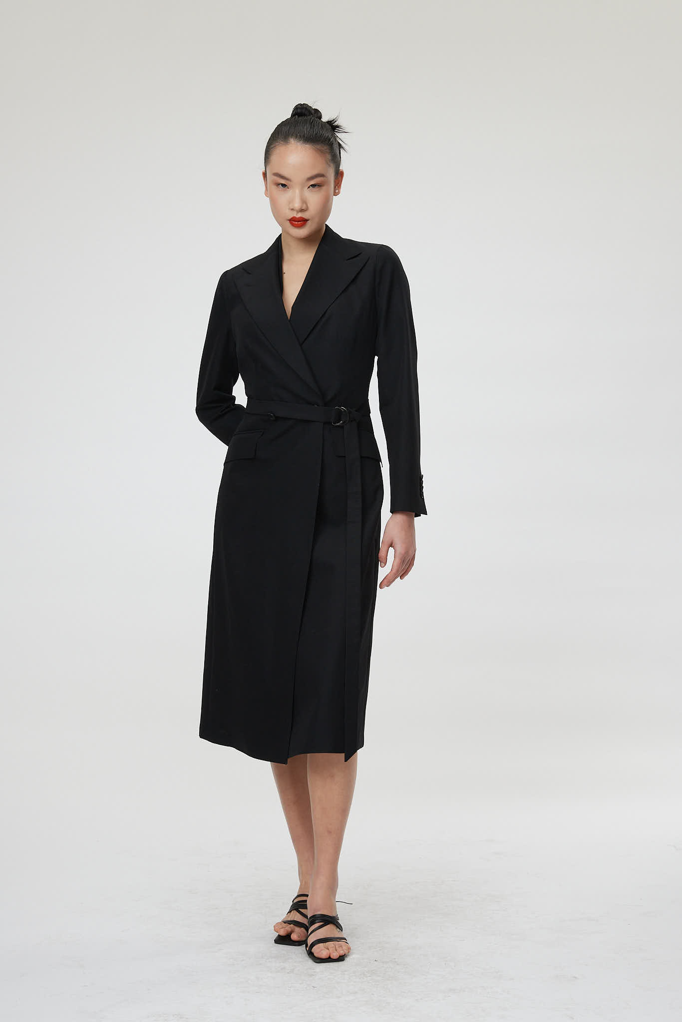 Palermo Coat – Double breasted long suit jacket in black