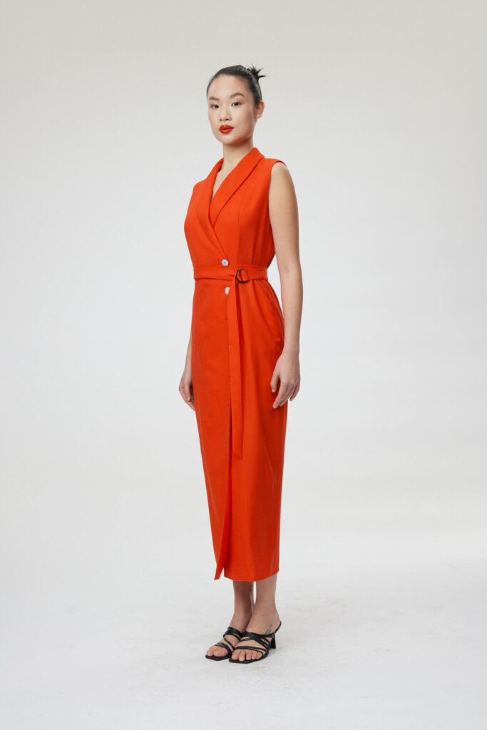 Genoa Dress – Maxi wrap dress in poppy red25004