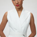 Pavia Dress – Tailored sleeveless dress in white25051