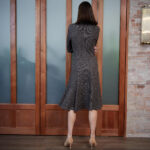 Evora Dress – Trumpet day dress in 2-tone brown25430