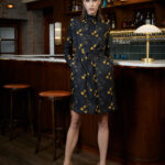 Tavira Dress – Silk Viscose shift dress in leaf print25201