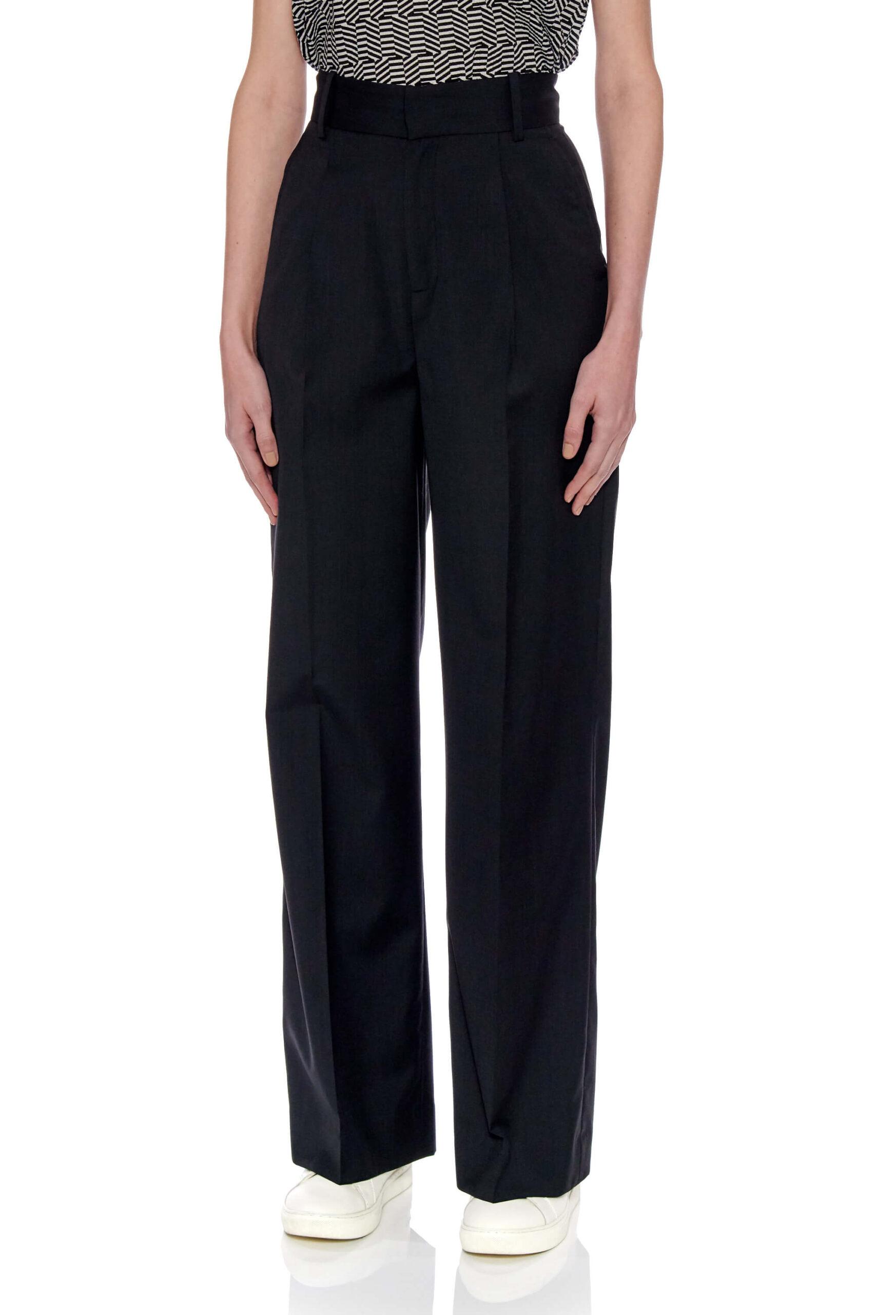 Almeria Trousers – Wide Leg, High Waisted Long Trousers in Black