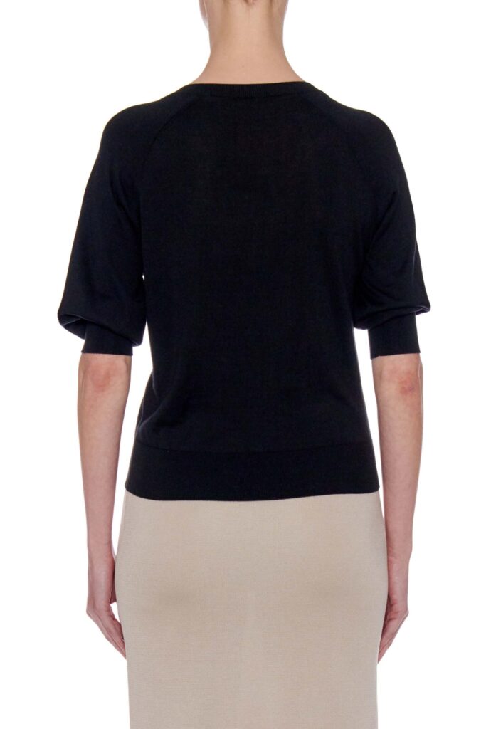 Sagunto Top – Contrast knit short sleeve silk t-shirt24801