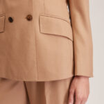 Norwich Jacket – Double breasted slim fit suit jacket in beige wool24880