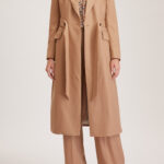 Darlington Jacket – Double breasted long suit jacket in pure beige wool24896