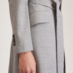 Darlington Jacket – Double breasted long jacket in light grey pure wool24905