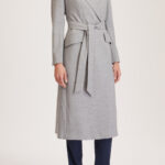 Darlington Jacket – Double breasted long jacket in light grey pure wool24906