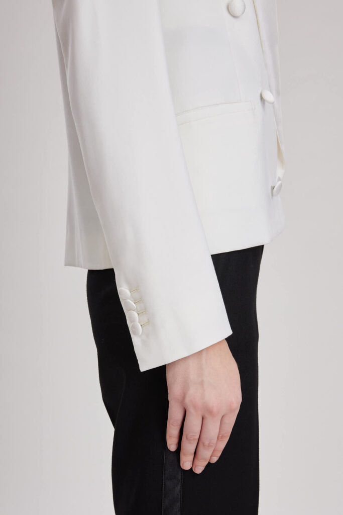 Oviedo Jacket- Limited Edition – Double breasted tuxedo jacket in white wool24996