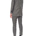 Marseille – Relaxed fit wool suit jacket in black and white houndstooth24740