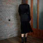 Queluz Skirt – Trumpet midi skirt in black25379
