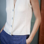 Amadora Vest – Knit vest in daisy white25276