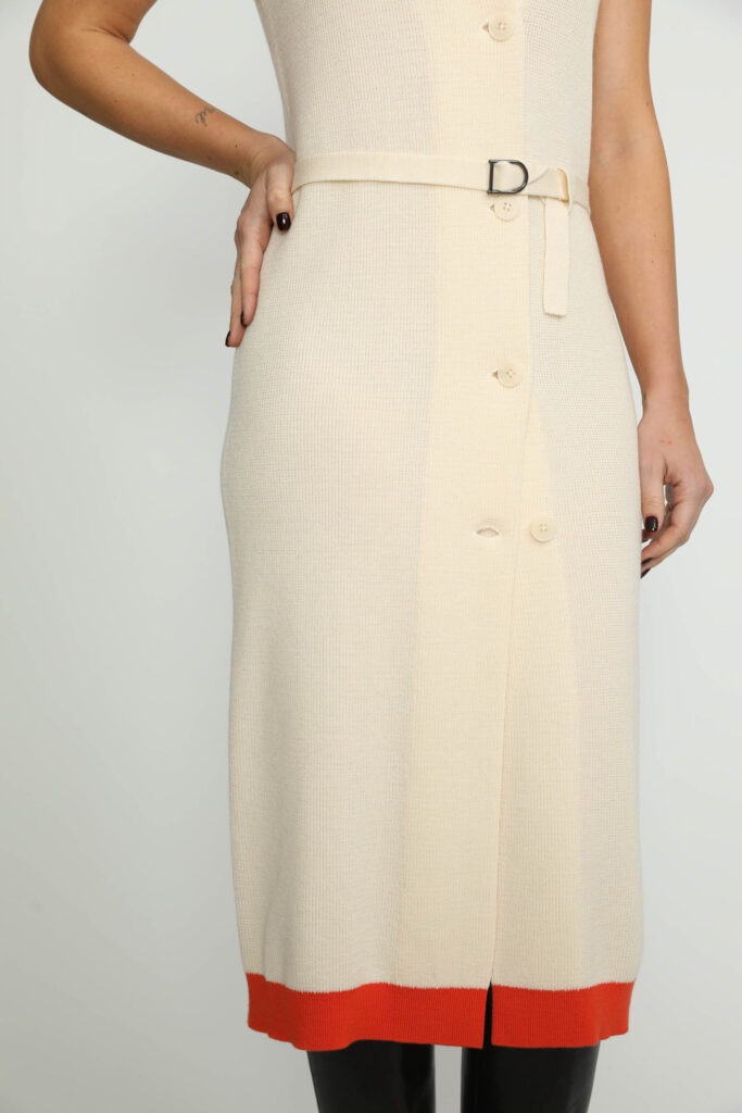 Arlesheim Dress – Arlesheim White/Orange Knit Dress26089