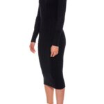 Colmar – Slim fit cable knit dress in luxurious cashmere wool in black24701