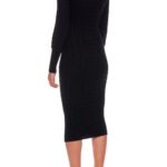 Colmar – Slim fit cable knit dress in luxurious cashmere wool in black24702