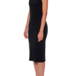Rouen – Knitted cotton-silk pencil skirt with slit in black24721