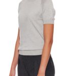 Lourdes – Short sleeve cotton-silk t-shirt in grey24705