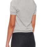 Lourdes – Short sleeve cotton-silk t-shirt in grey24706
