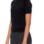 Lourdes – Short sleeve cotton-silk t-shirt in black24709