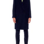 Paris – Oversized wool coat with patch pockets in navy24651
