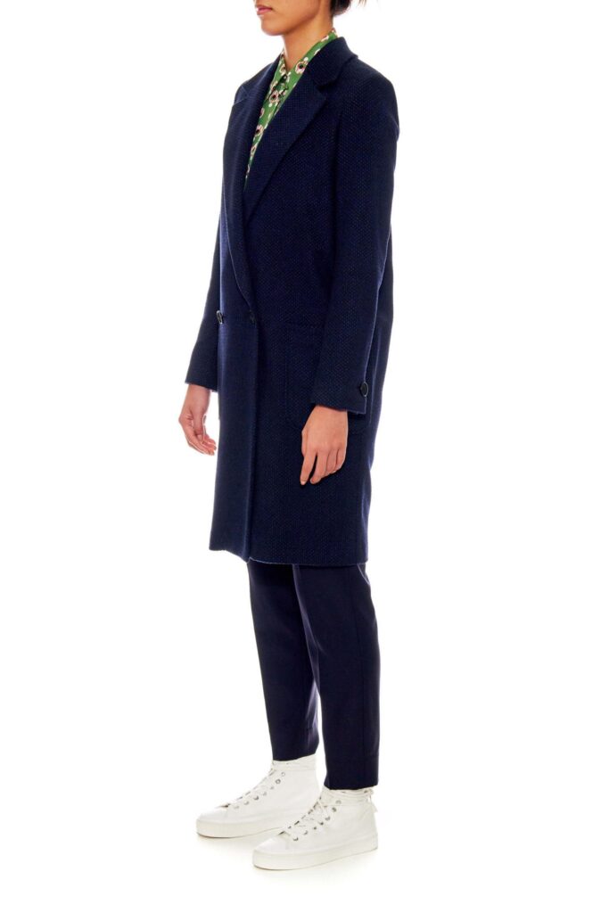 Paris – Oversized wool coat with patch pockets in navy24653