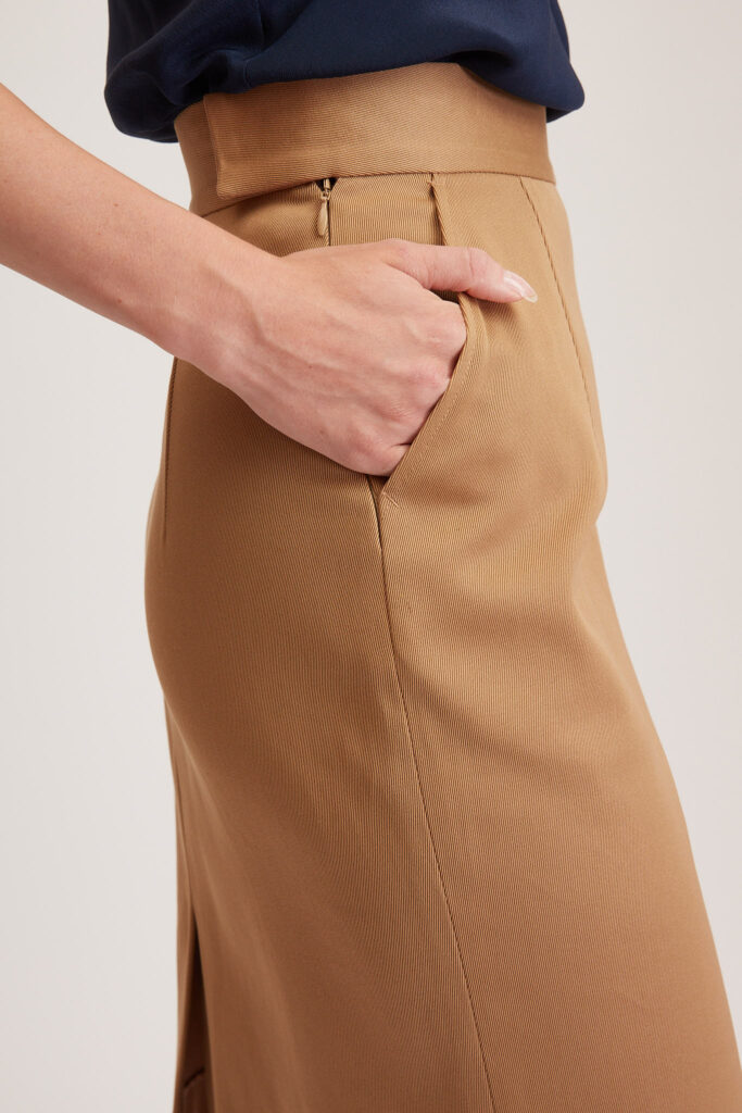 Cavan Skirt – Pencil skirt in camel cotton twill24835