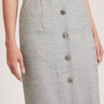 Richmond Skirt – Maxi skirt in white/ grey diamond twill24865