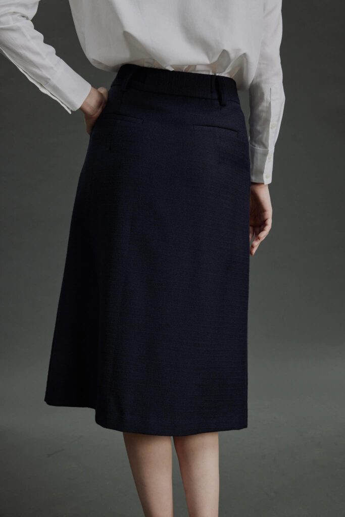 Fafe Skirt – A-line skirt in blue basketweave25434